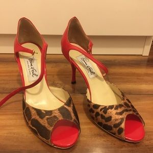 Comme il Faut Red & Cheetah Print Tango Shoes